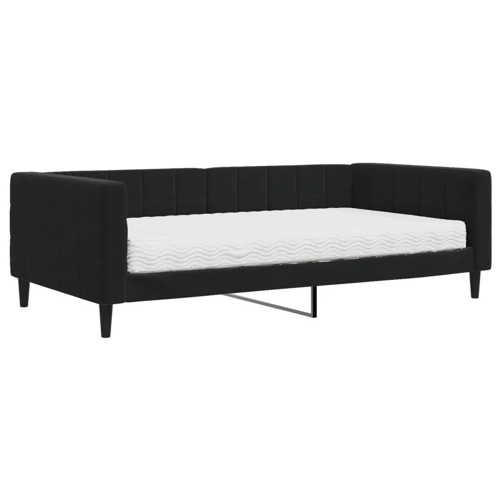 Divano letto | Sof¨¤ letto | Letto singolo con Materasso Nero 100x200 cm in Velluto