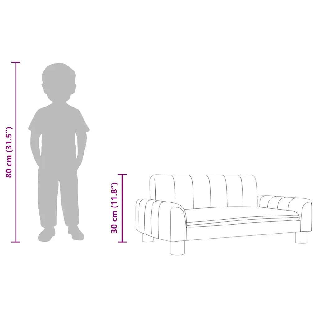 Divano per Bambini-Sofa-Divanetto Tortora 50x40x30 cm in Tessuto