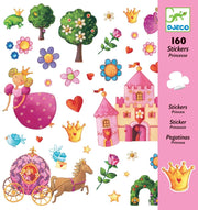 160 Adesivi Principessa,Djeco,eta 4-7 anni