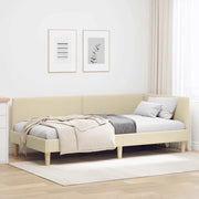 Cornice del letto ad angolo con testiera Crema 90 cm x 190 cm 42016187