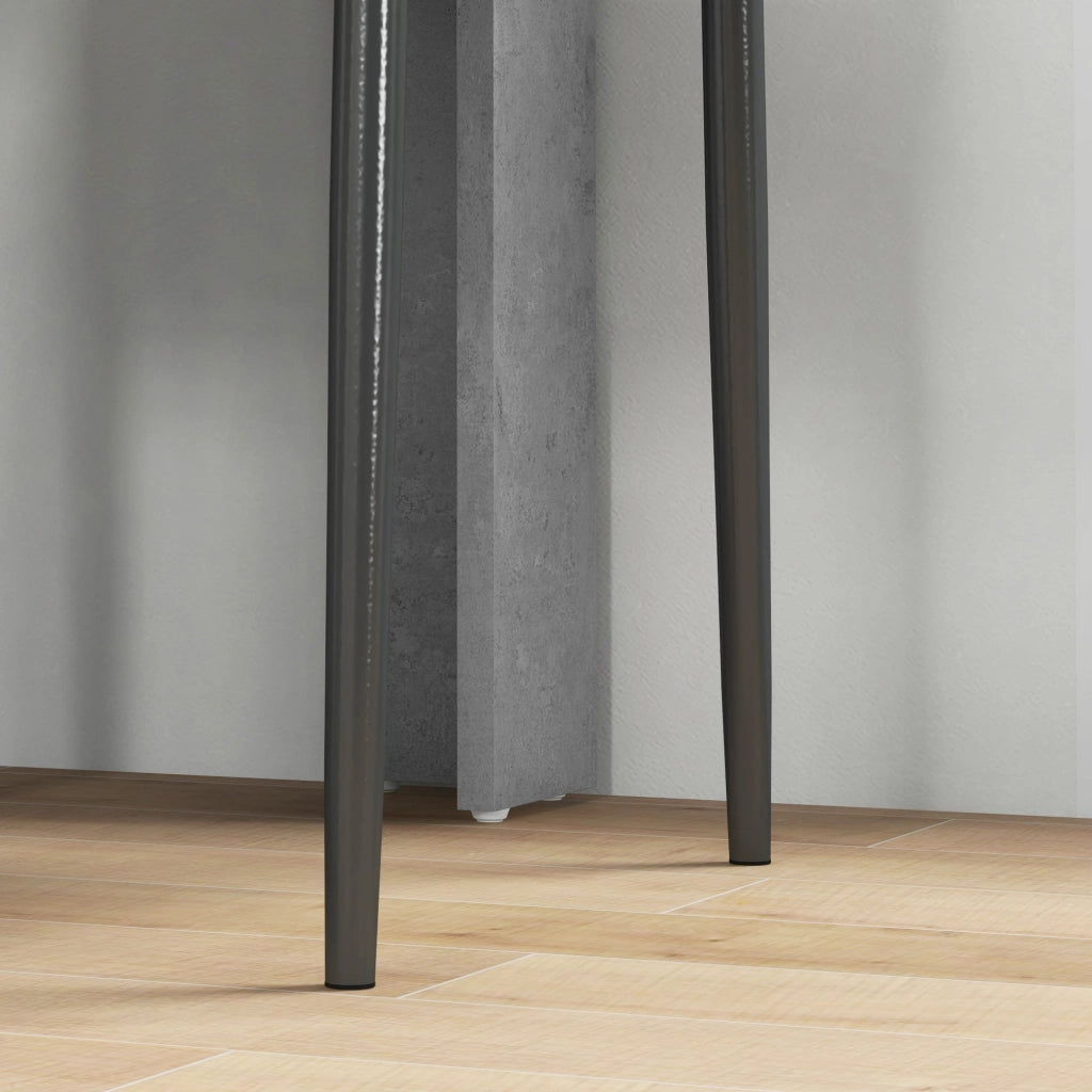 Set da Pranzo Tavolo e 2 Sedie Imbottite in Pelle PU Grigio