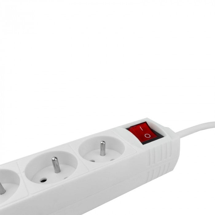 Prolunga elettrica 3 prese 1,5 m bianca Ecolight