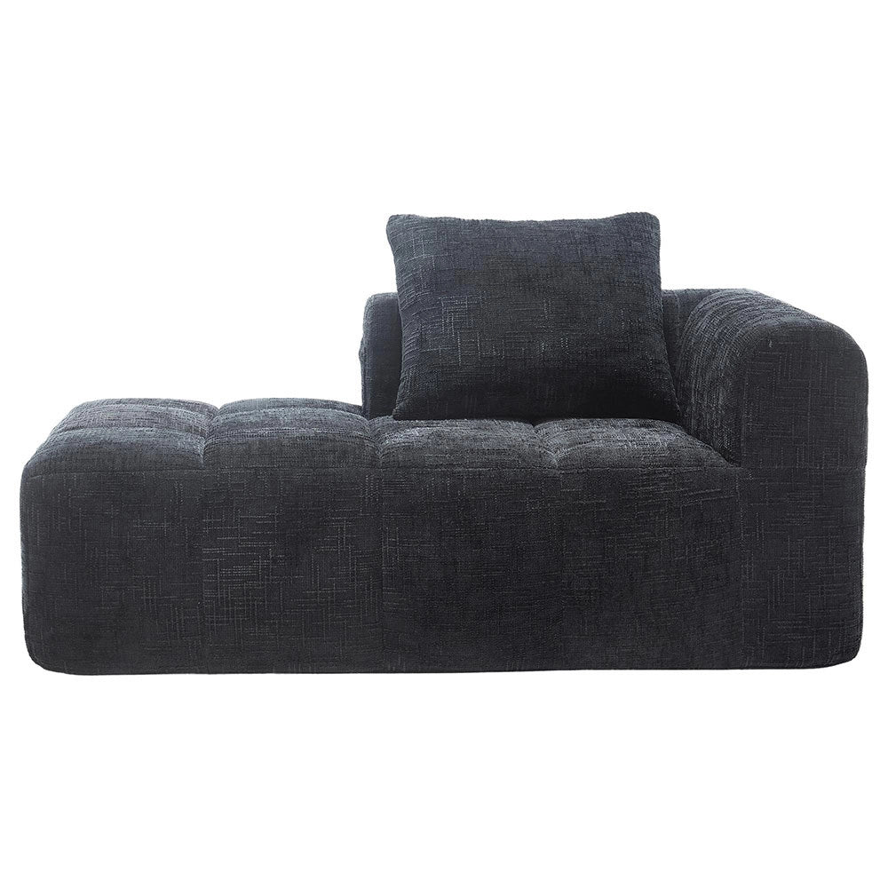 Chaise longue - Xylo - pronto uso con tasche laterali nero