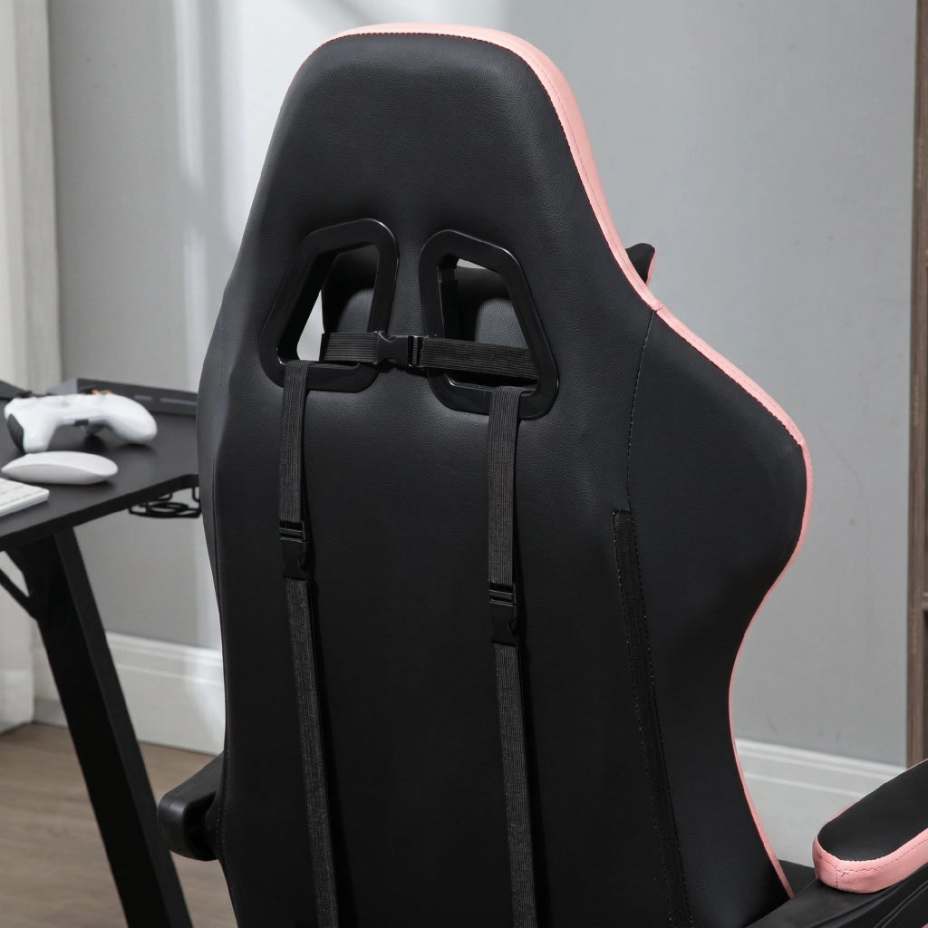 Sedia da ufficio gaming ¨C Xylo ¨C rosa nero con supporto lombare e testa