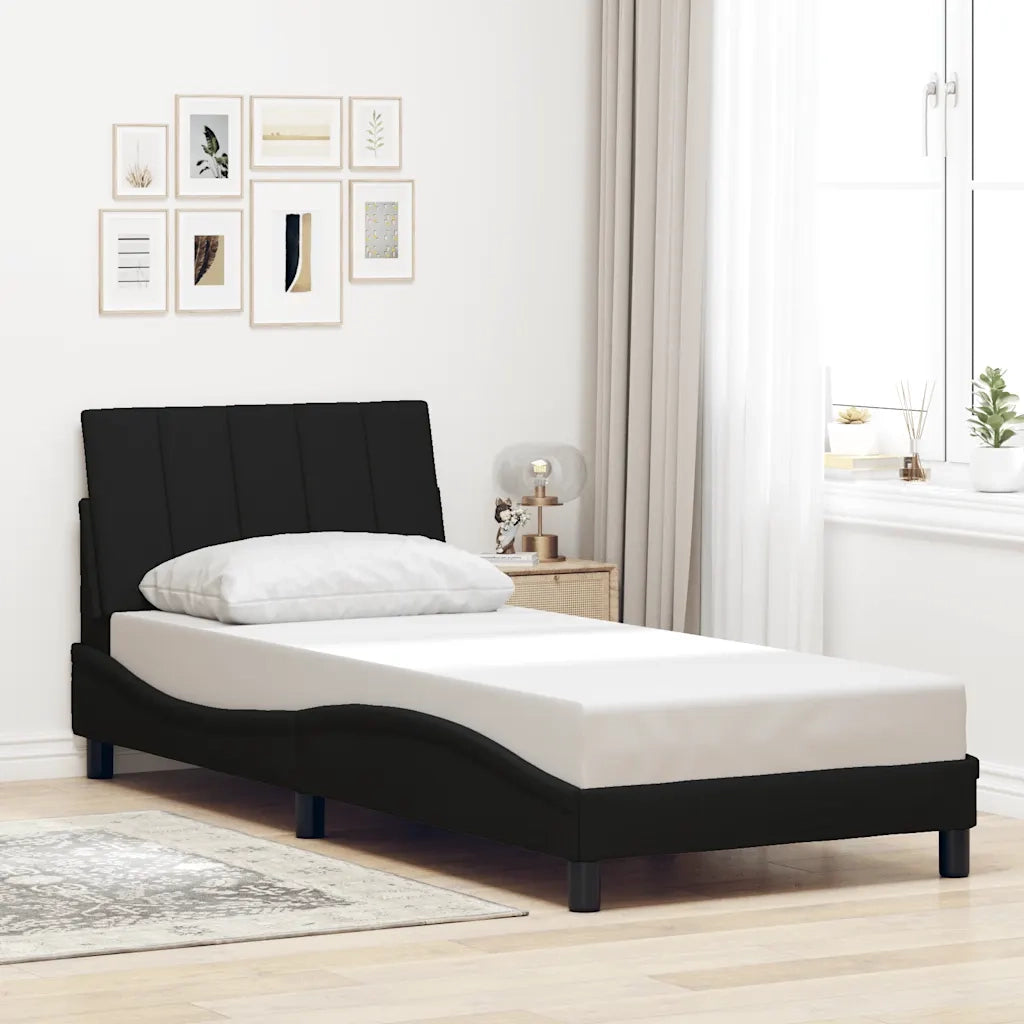 Giroletto senza Materasso Hanko Nero 90x190 cm in Tessuto