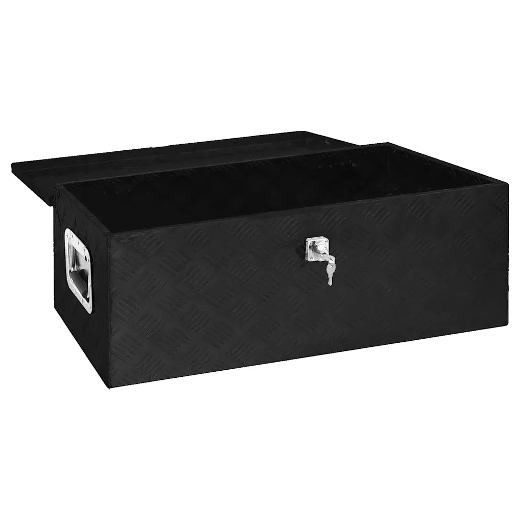 Contenitore Portaoggetti Nero 80x39x30 cm in Alluminio cod mxl 19022