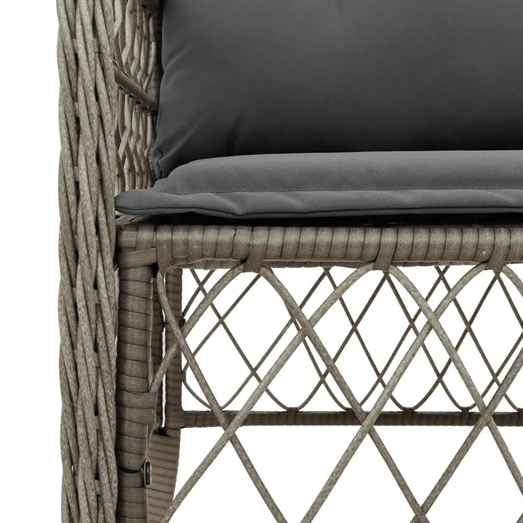 Set da Bistrò 3 pz con Cuscini Grigio in Polyrattan 3212131