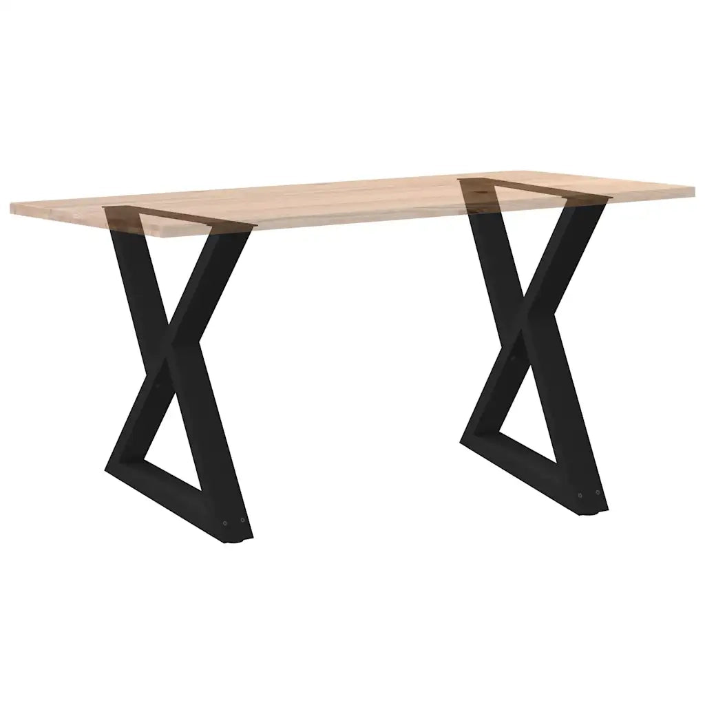 Gambe per tavolo da pranzo 2 pz nere 80x(72-73,3) cm in acciaio 4012728