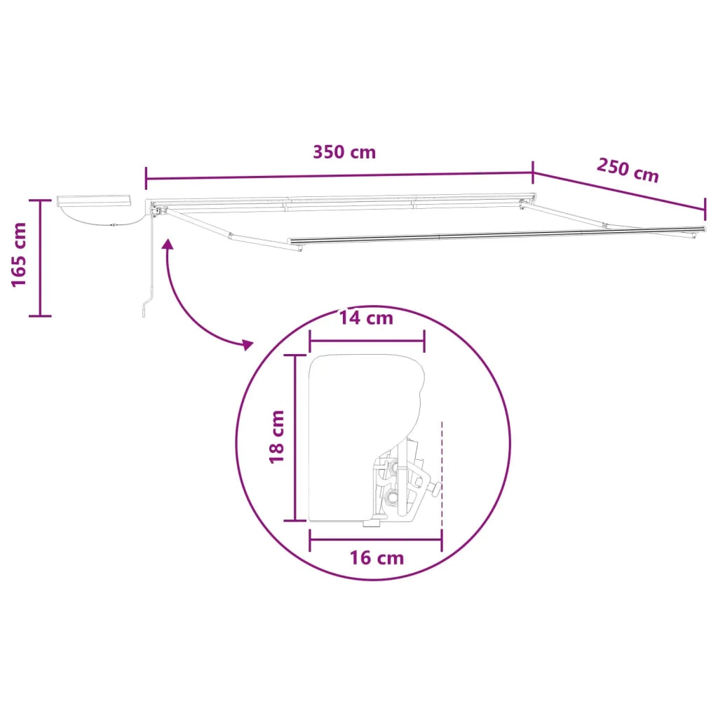 Tettuccio Elettrico Retrattile 3,5 x 2,5 m 3426018