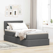 Letto con contenitore e materasso Grigio scuro 100 x 200 cm