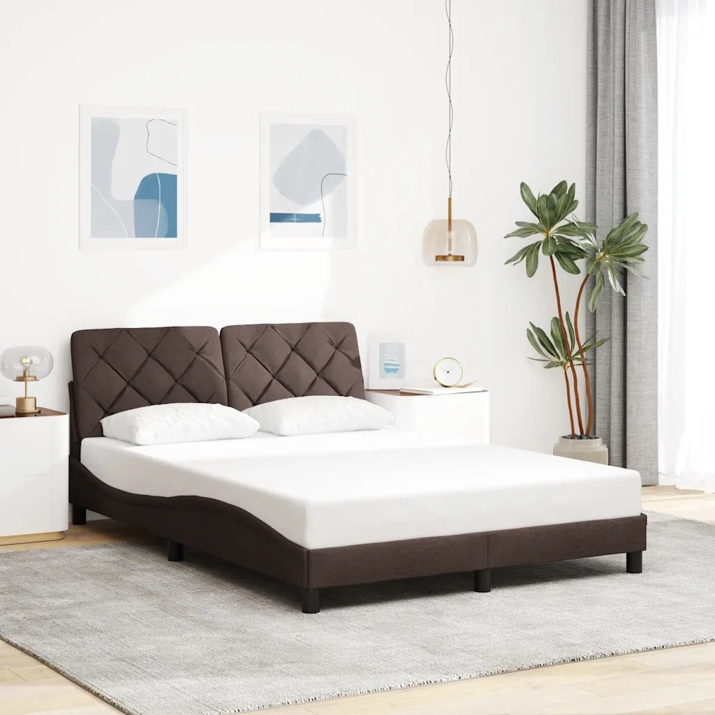 Giroletto senza Materasso Marrone Scuro 140x190 cm Tessuto 3310597