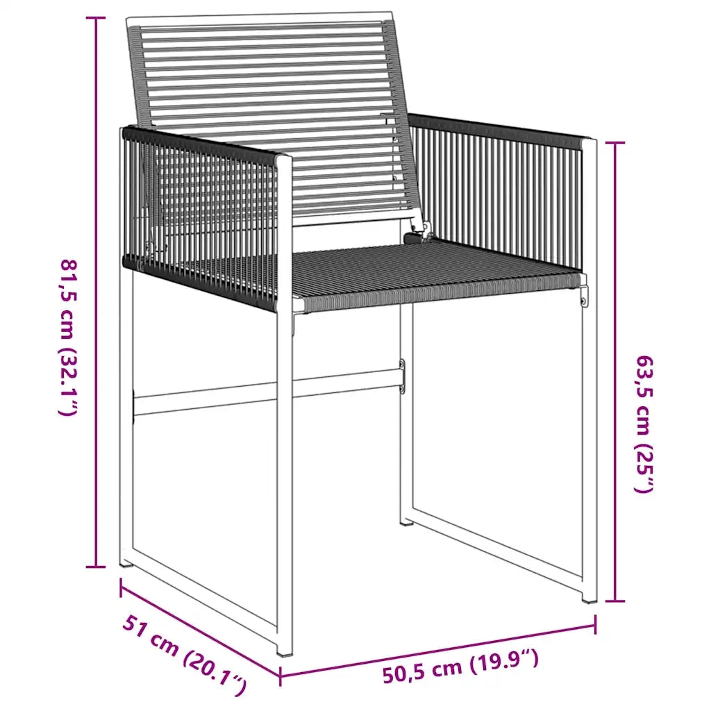 Set da Pranzo per Giardino 5 pcs Nero 3379327