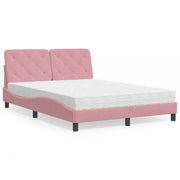 Letto con Materasso Rosa 120x200 cm in Velluto