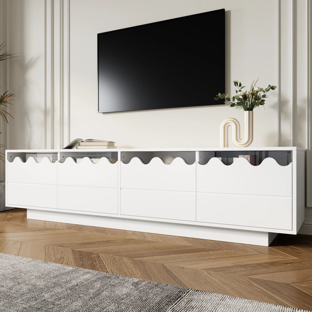 Cassettiera TV bianca in MDF e truciolare lunghezza 170 cm