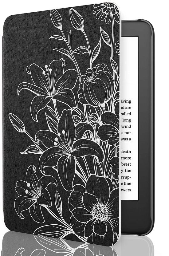 Coprimessa per e-reader - Protezione leggera - Risveglio/Sveglia automatico - Pelle PU - 6" e-reader (11a generazione 2024/2022) - Interno shockresistente