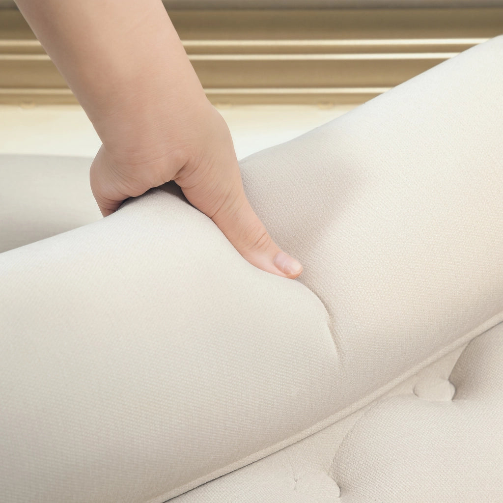Divano 2 posti imbottito ¨C Minimal ¨C Beige 115x44x58