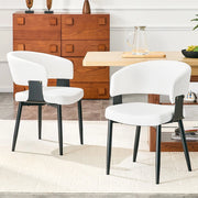 Sedie da Pranzo Set 2 Pezzi Stile Retro ¨C MINIMAL ¨C Similpelle, Braccioli, Gambe in Metallo