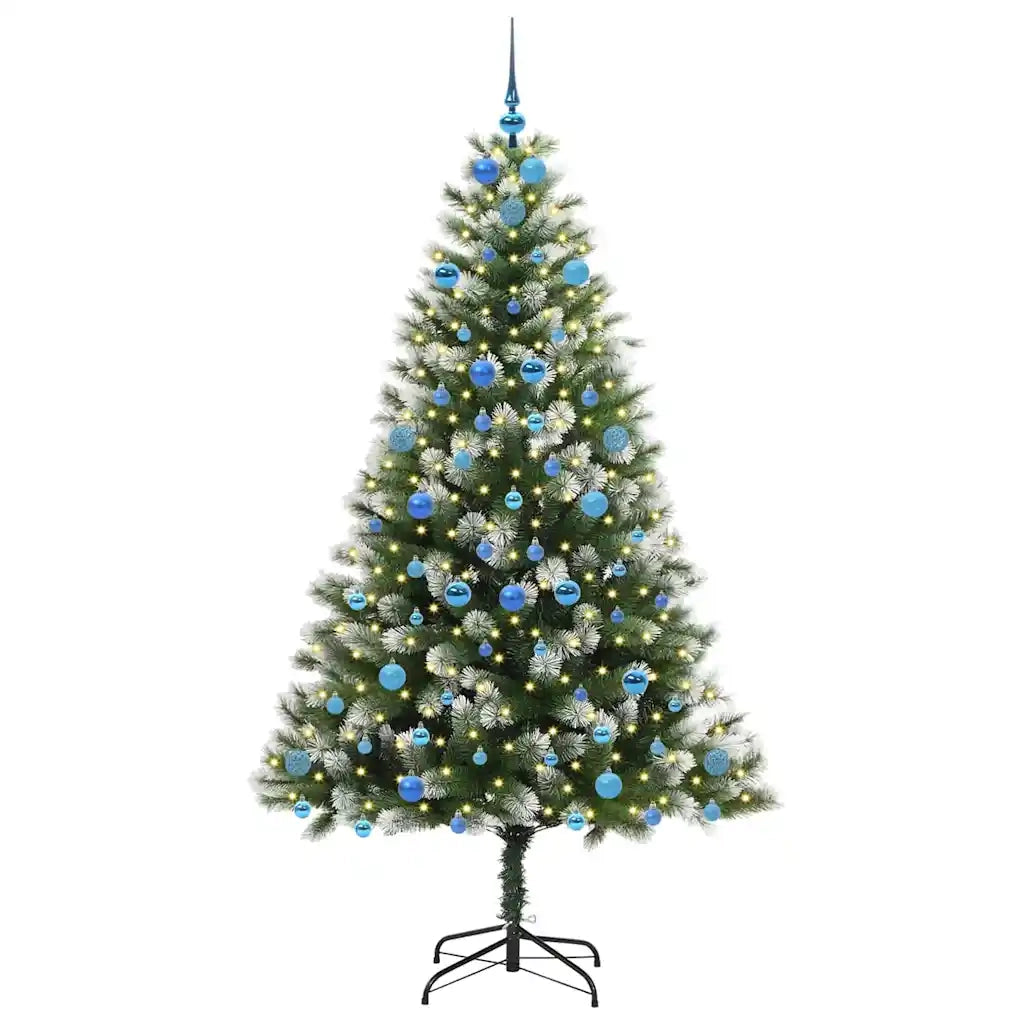 Albero di Natale artificiale a cerniera con neve fioccata 3395458