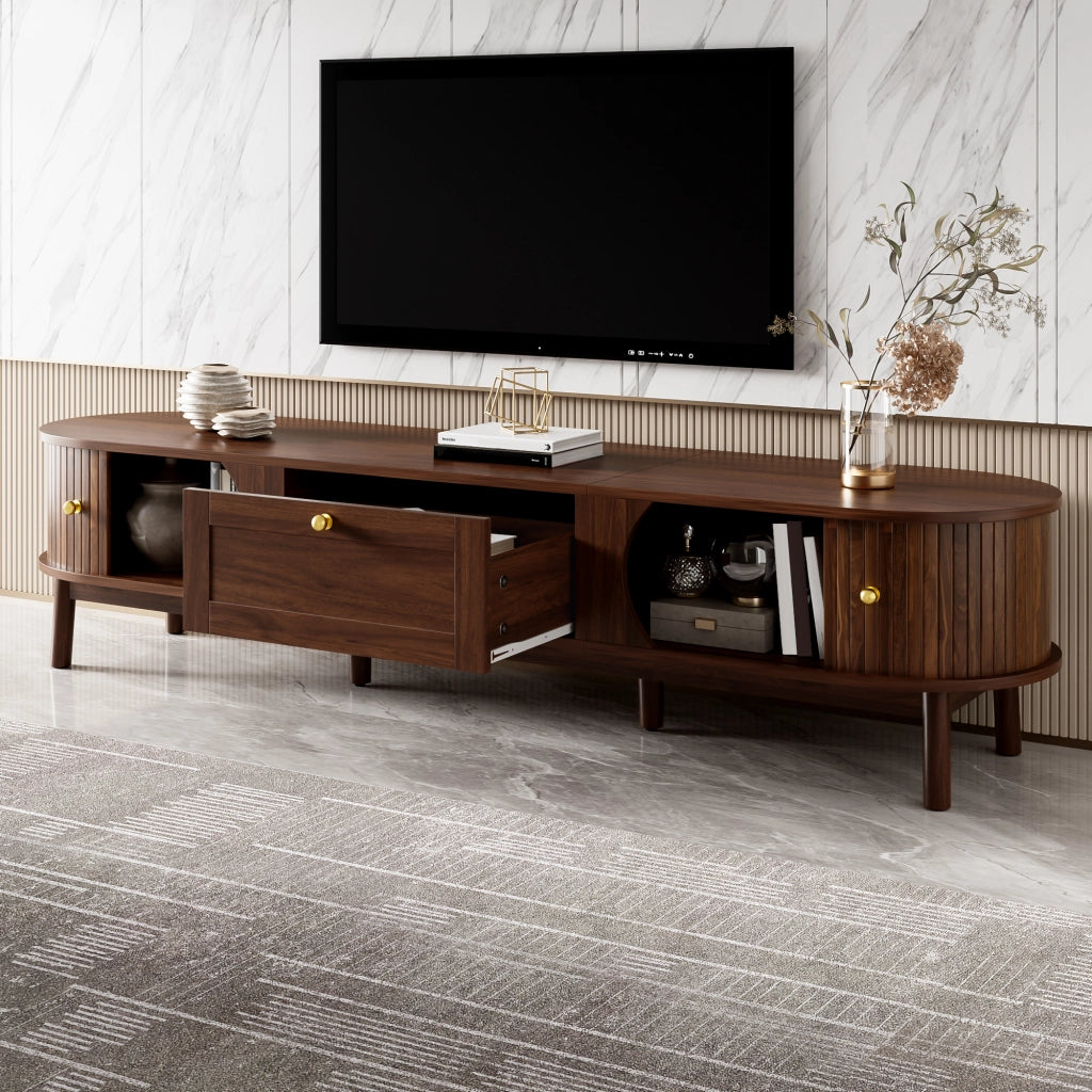 Cassettiera per TV noce MDF lunghezza 170 cm