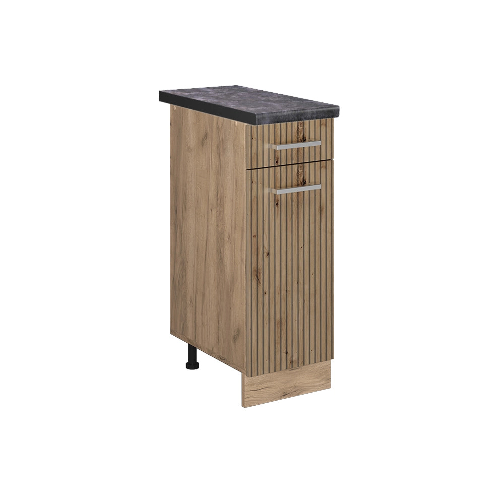 Vicco Mobiletto base per cucina Rovere artigianale 30 cm , PL Antracite