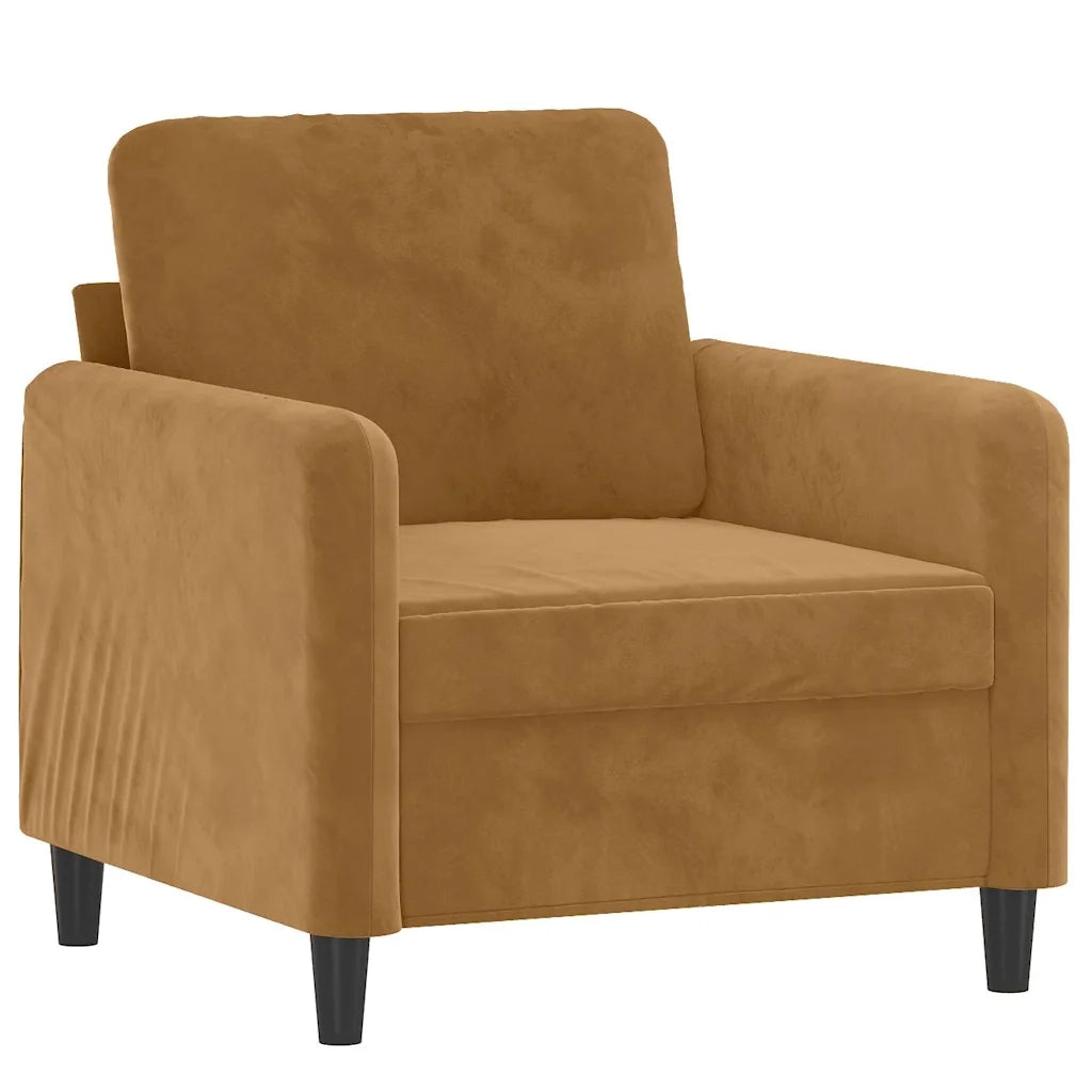 Poltrona Marrone 60 cm Velluto 359429