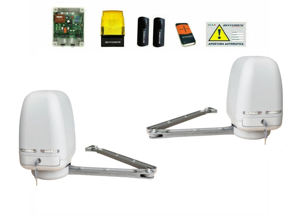 KIT SET AUTOMATISMO PER CANCELLO A BATTENTE BRACCI ARTICOLATO 230V SNODO SNODATO