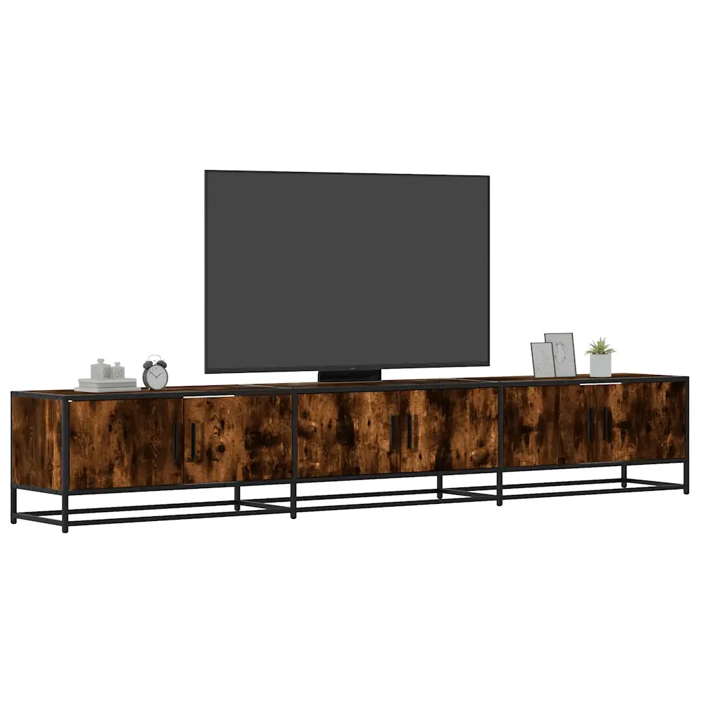 Mobile Porta TV-Credenza per TV Rovere Fumo 240x35x41 cm in Truciolato