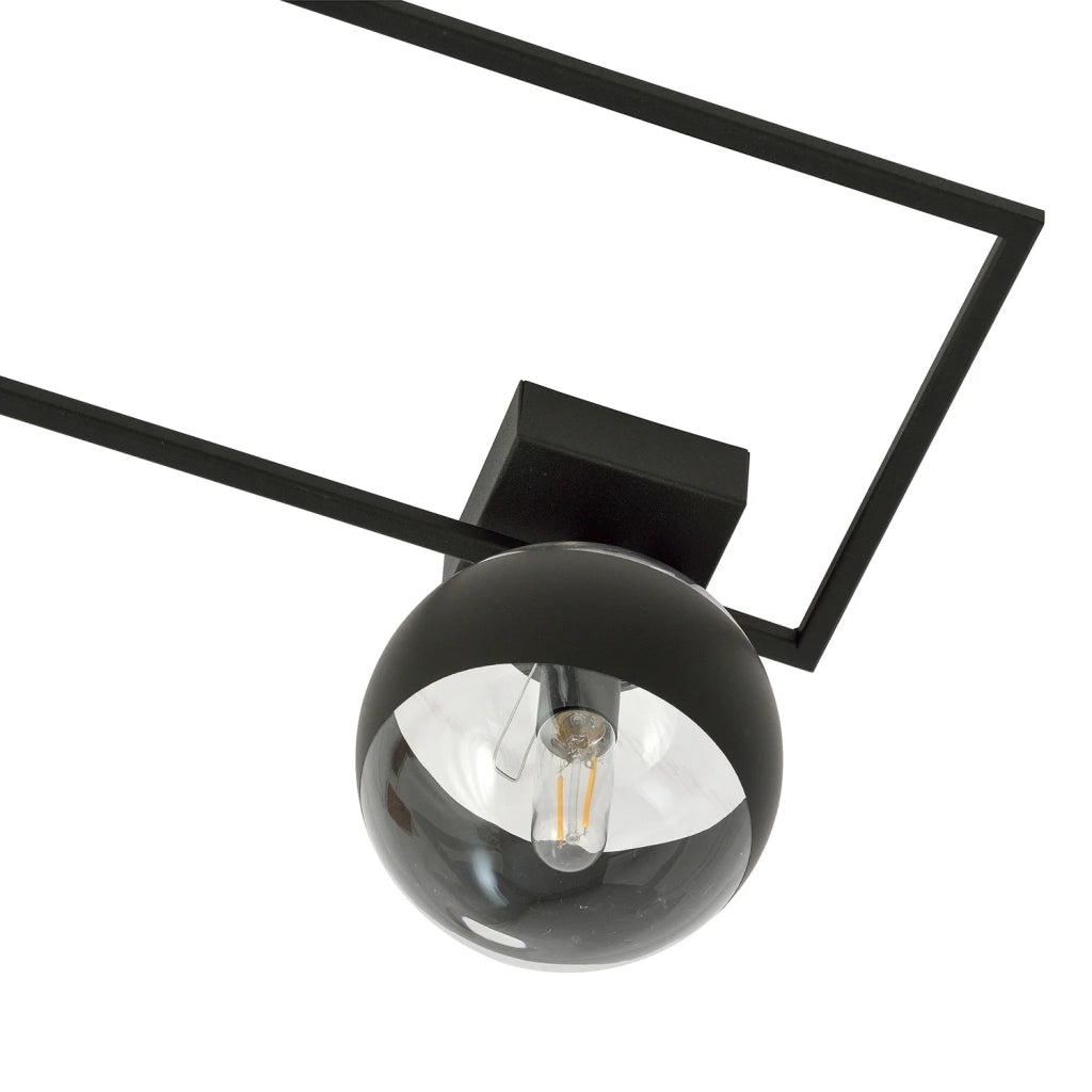 Plafoniera Moderna Andromeda Acciaio Nero Trasparente 1 Luce E14 Ip20