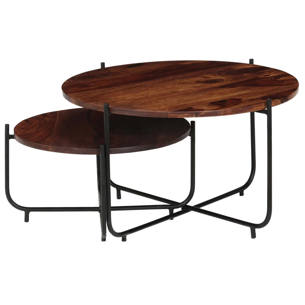 Set Tavolini da Salotto 2 pz in Massello di Acacia 60x35 cm 246015