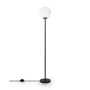 Lampada da terra Maytoni Ring nera globo bianco E27