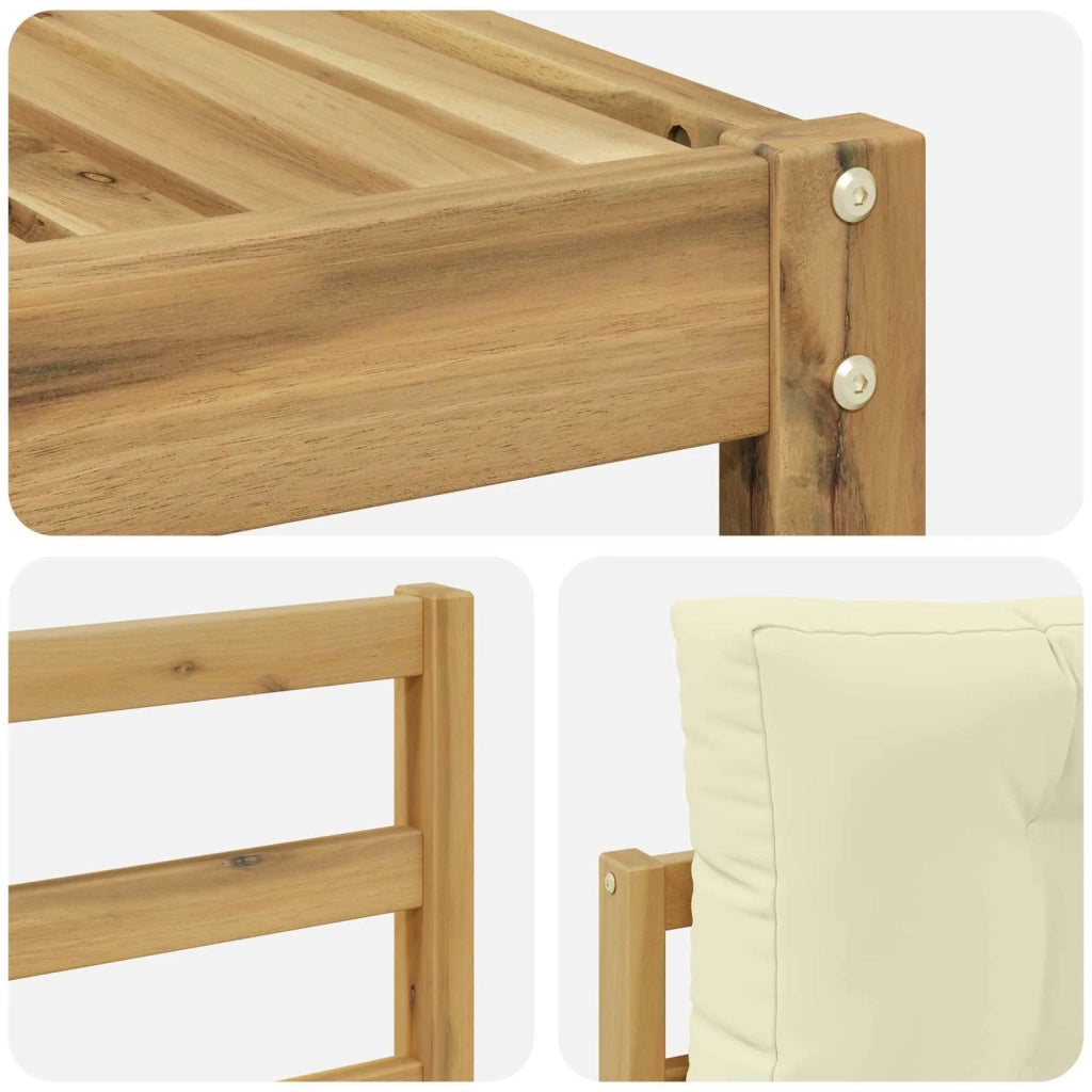 Set di divani da esterno con cuscino 4 pcs Bianco e Crema 3386009