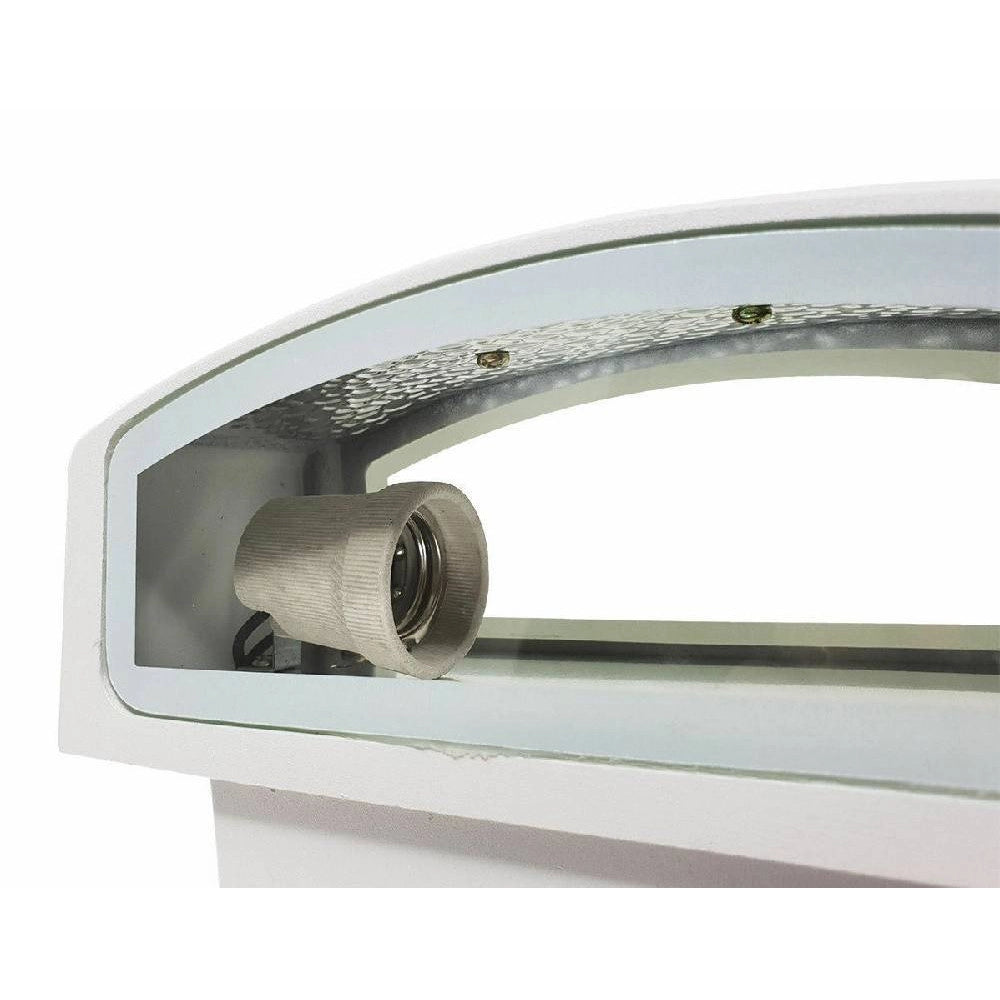 Trade Shop - Applique Esterno 2 Vie E27 Max 60 Lampada Faretto Da Parete Luce Plafoniera 910 - Bianco