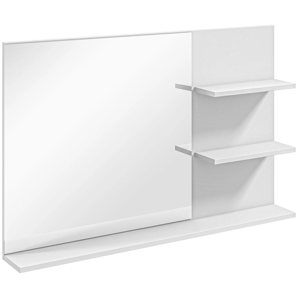 Specchio da Bagno con Ripiani ¨C Minimal ¨C Bianco MDF 75x10x48 cm