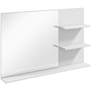 Specchio da Bagno con Ripiani ¨C Minimal ¨C Bianco MDF 75x10x48 cm
