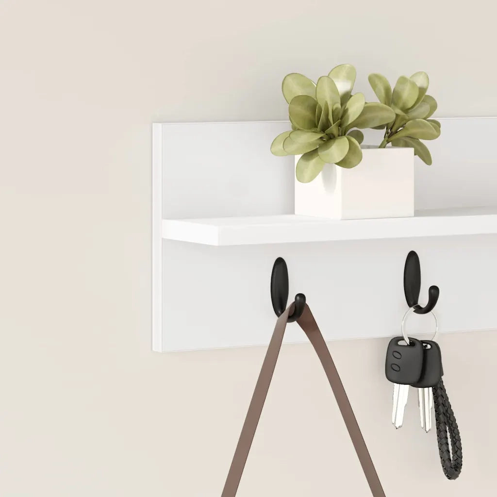 Appendiabiti a muro Bianco 60 x 10,5 x 18 cm Legno multistrato 874387