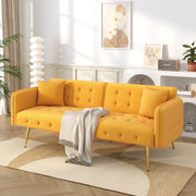 DIVANO LETTO 2 POSTI 215 x 81,5 cm Velluto Giallo
