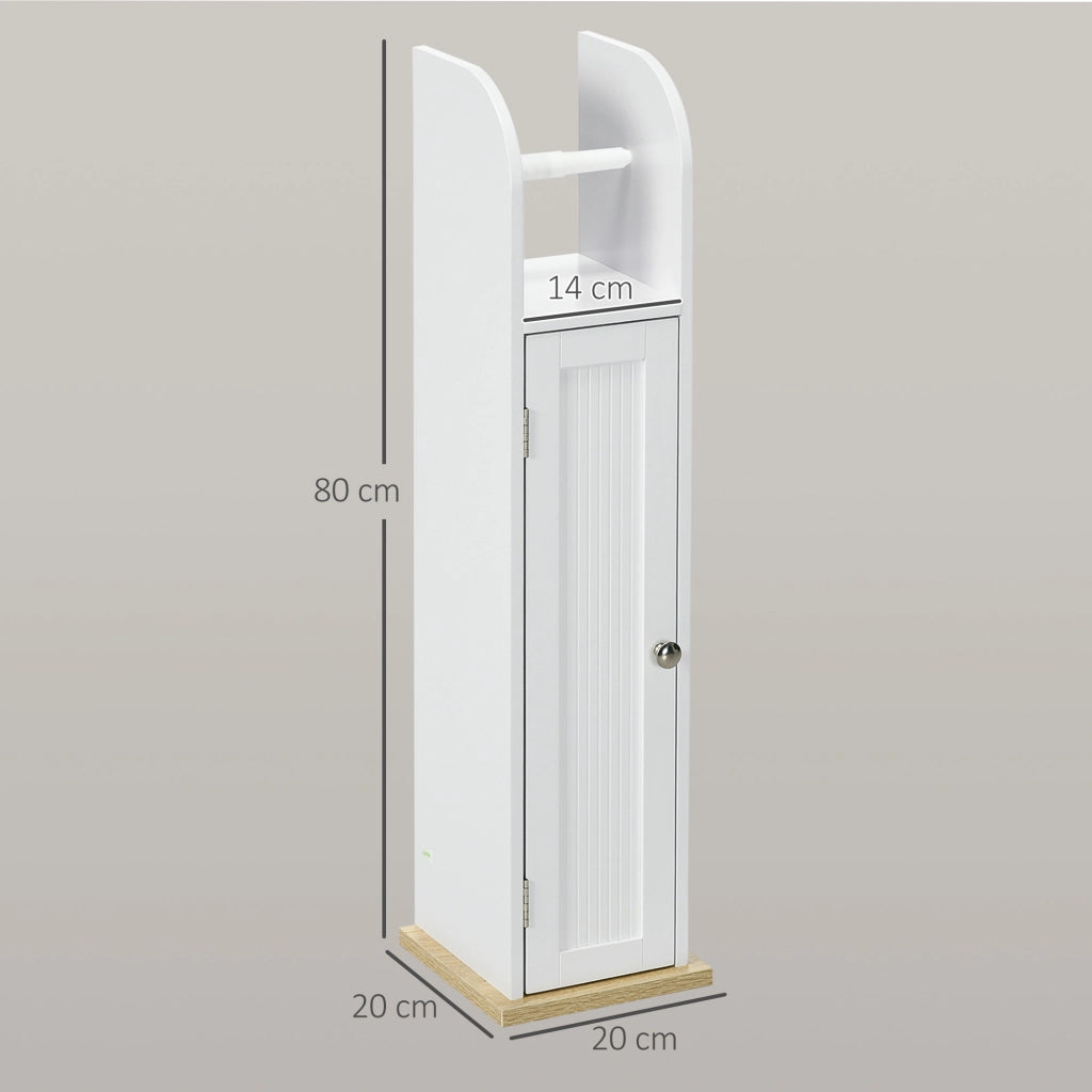 Mobile Bagno Salvaspazio con Portarotolo ¨C Xylo ¨C Bianco 3 Ante 20x20x80 cm