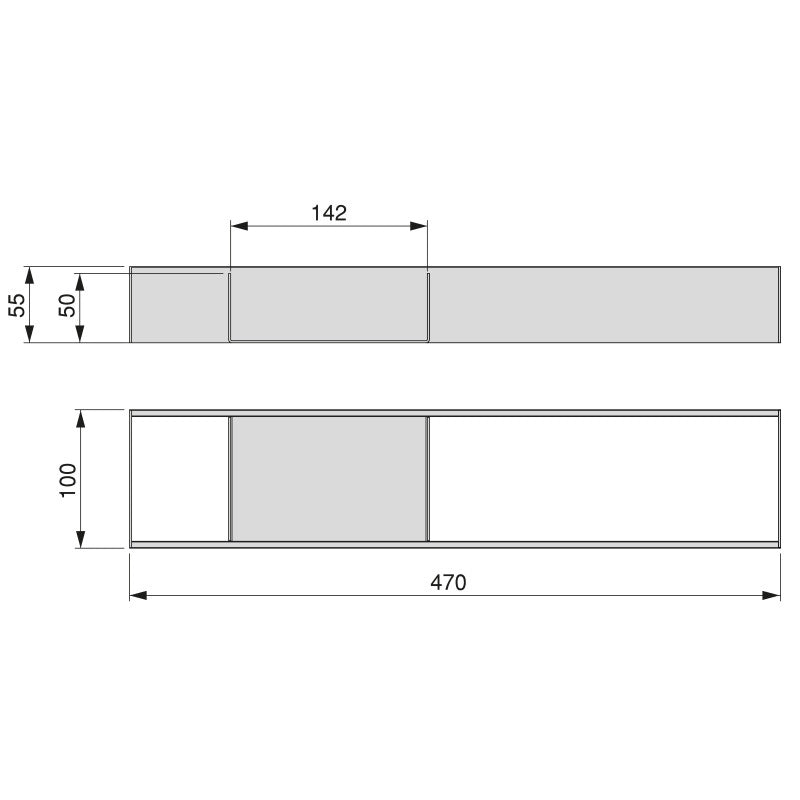 Organizzatore per cassetto Orderbox, 150x470 mm, Acciaio e Legno, Grigio antracite