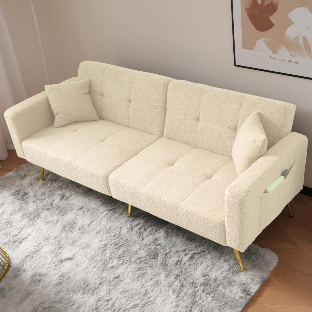 Divano letto regolabile - Zephmum- Con cuscini e tasche laterali