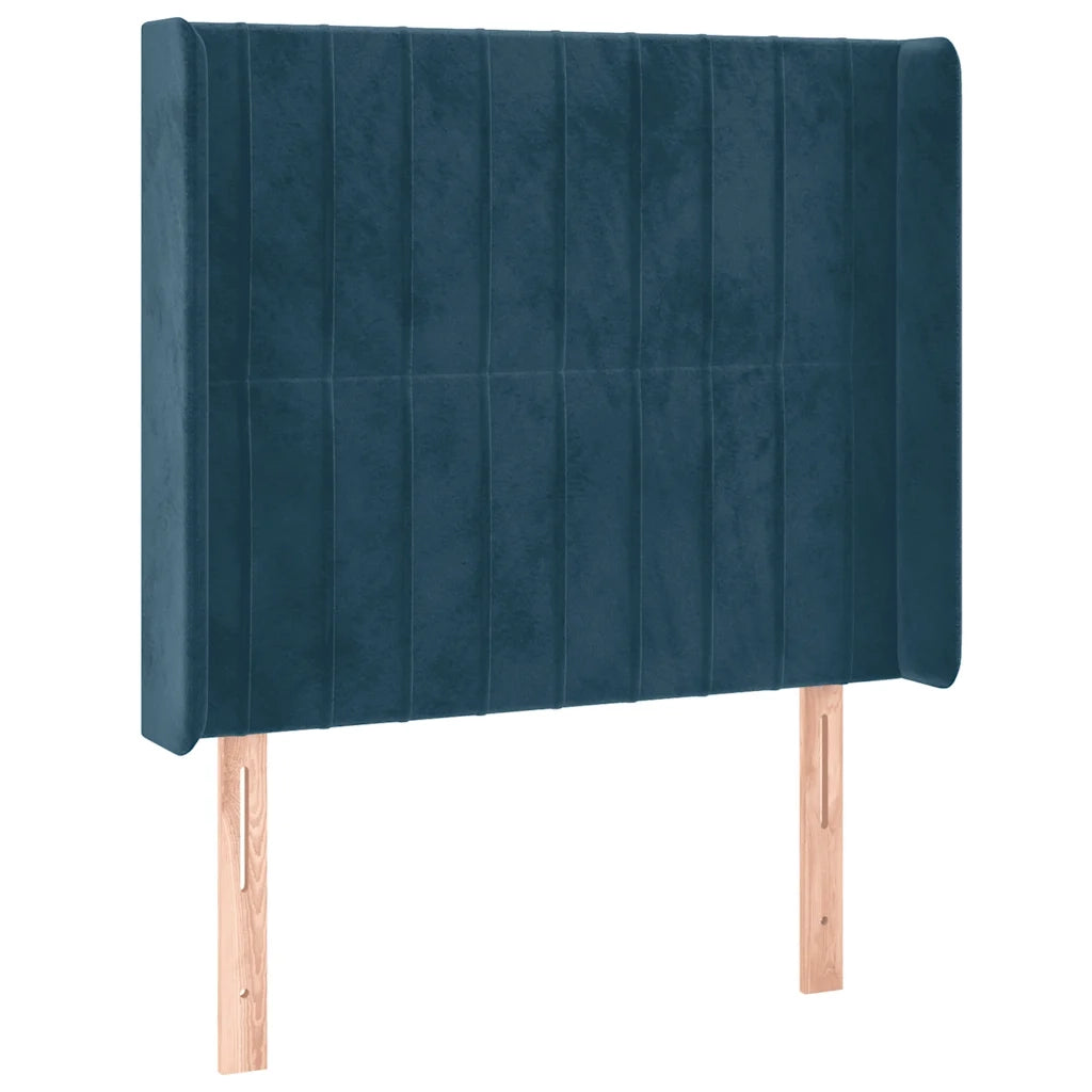 Testiera | Testata a LED Blu Scuro 83x16x118/128 cm in Velluto
