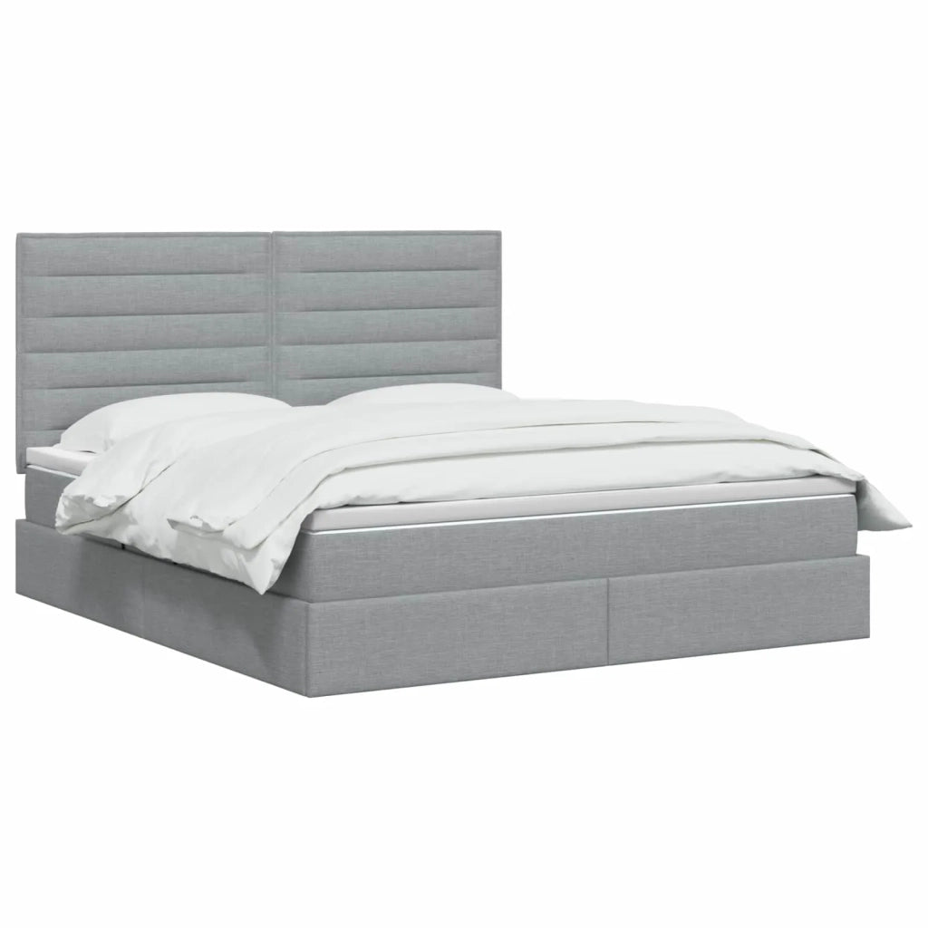 Letto con contenitore LED e materasso Grigio Chiaro 3459891