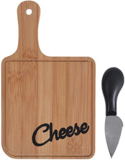 Set di 2 Spiedi di Legno per Formaggio con Forchetta e Tasca per Formaggio