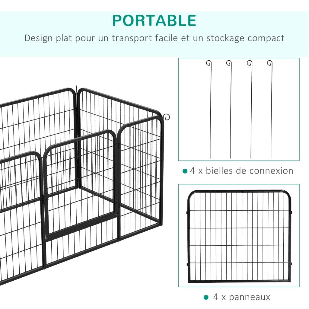 Recinto per Animali Modulabile ¨C zephmum ¨C Nero 125x70 cm