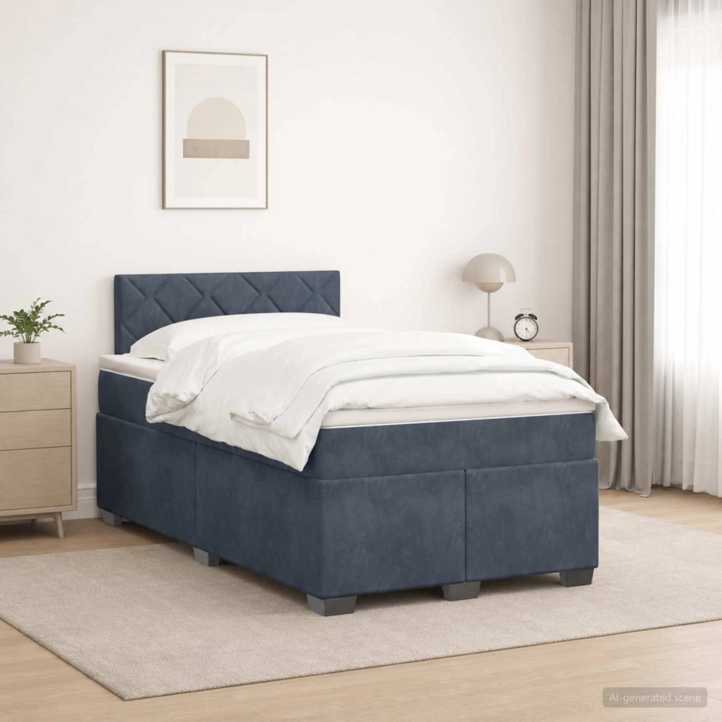 Letto con Box Spring, Materasso e LED Grigio Scuro 120 x 200 cm 3452163