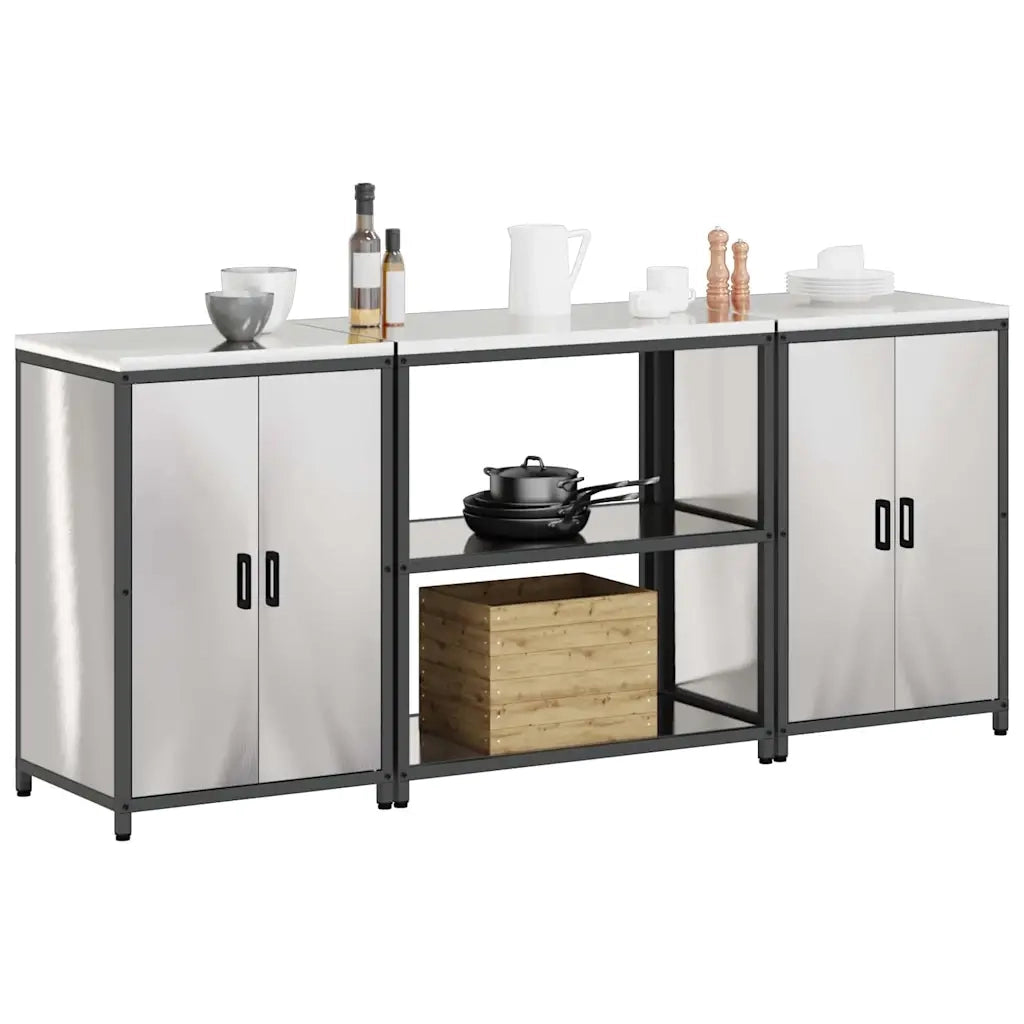Set di Stoccaggio per Cucina 3 pcs Argento Acciaio inossidabile 3392670