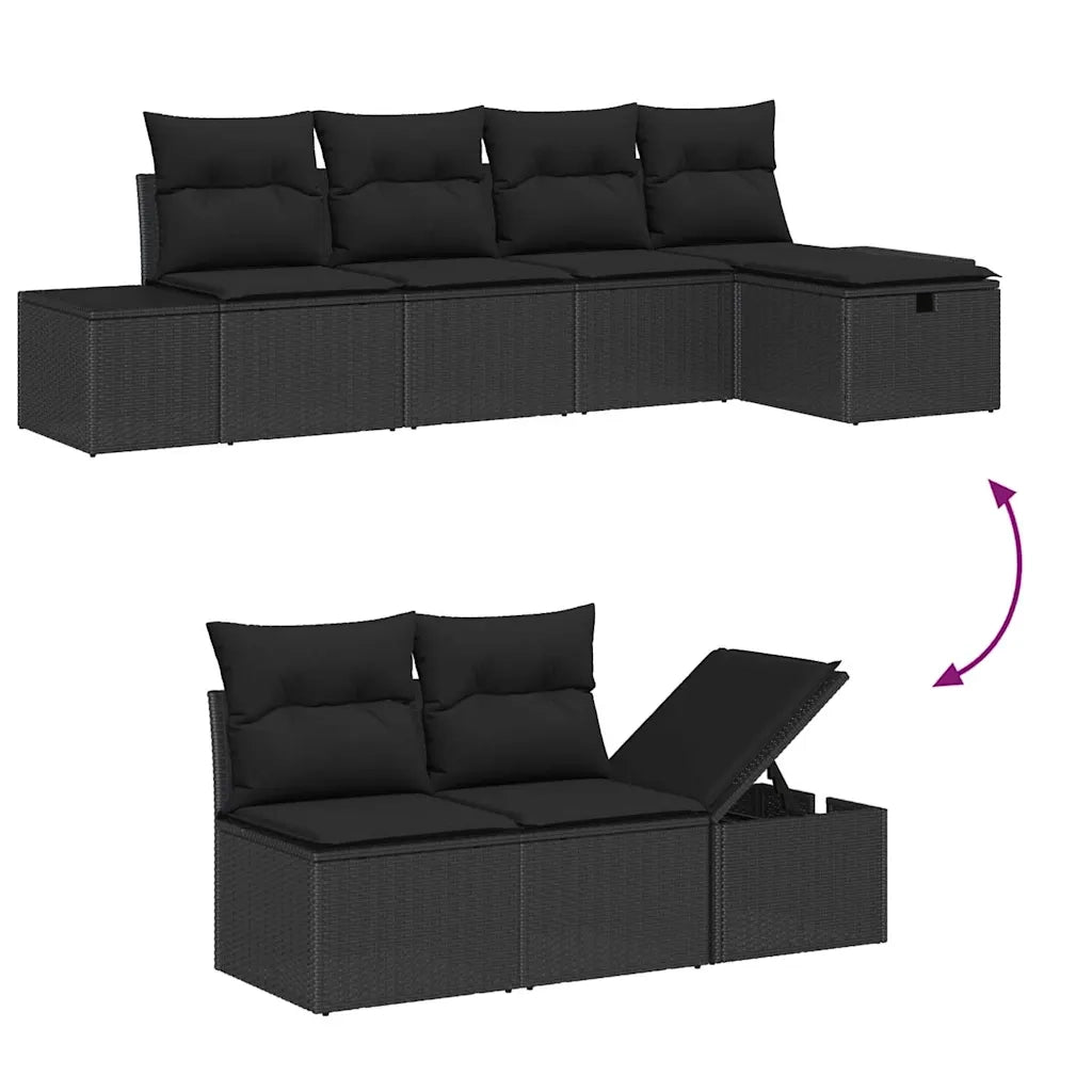 Set di divani con cuscino 5 pcs polyrattan 3360704