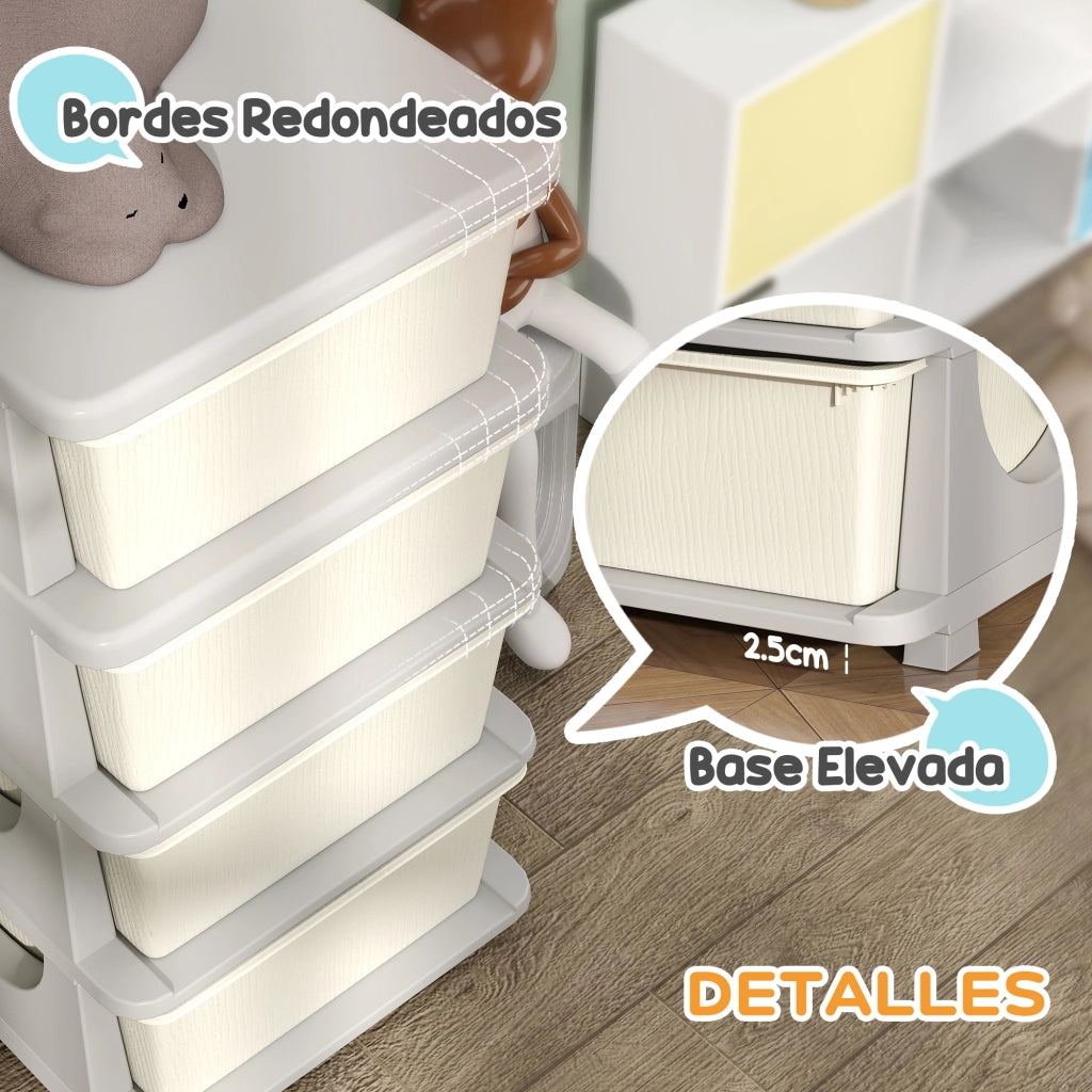 Mobile Bambini 4 Cassetti ¨C Xylo ¨C Crema 37x37x76 cm