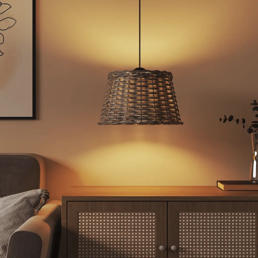 Paralume da Soffitto Marrone ?38x23 cm in Vimini CFW4717114