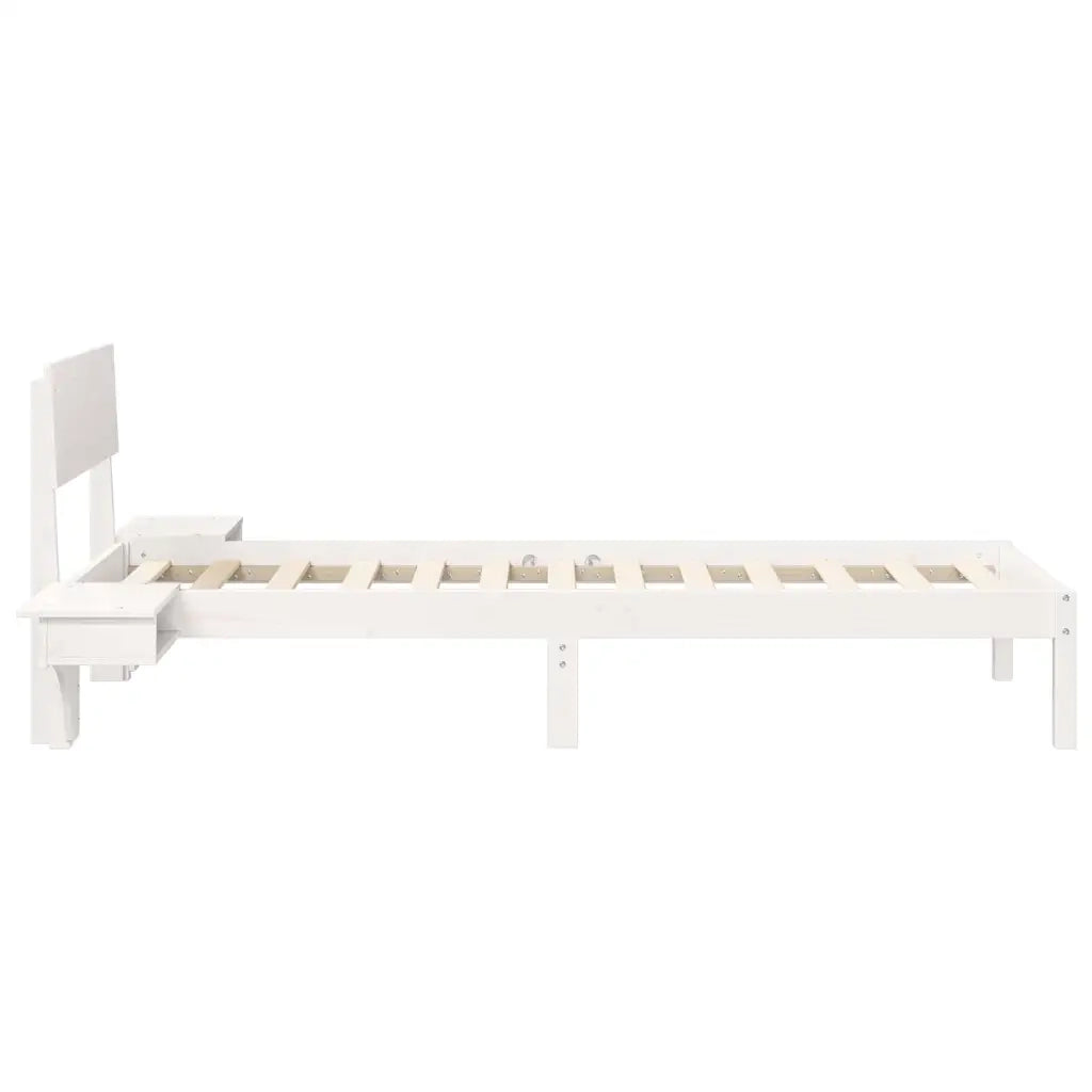 Struttura del letto Bianco 75 x 190 cm Pino massello 873473