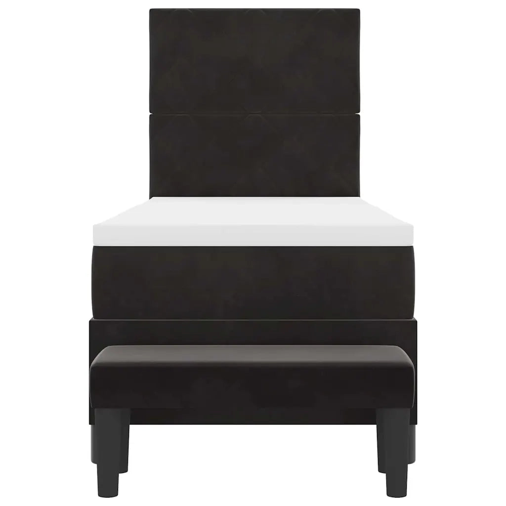 Letto a molle con materasso Nero 80 x 200 cm Velluto 3344542